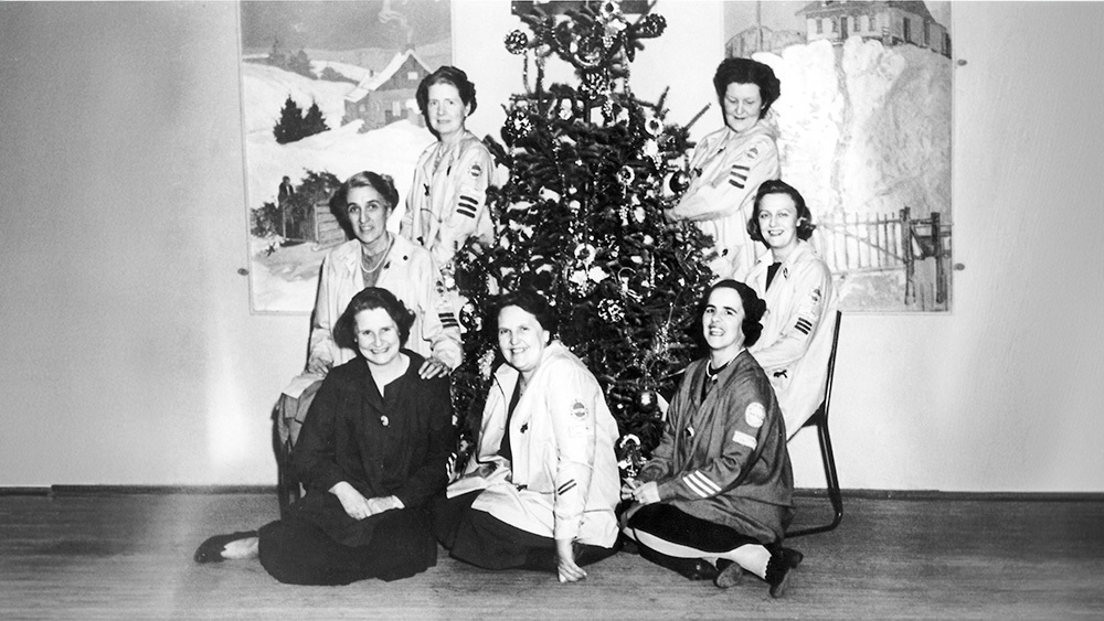 Volunteer Committee Members Mrs. Lindsay, Nanette Cassels, Aileen Woods, Mrs. Harris, Sydney Mulqueen, Dorothy Watkins and Pearl Whitehead, c.1950s.