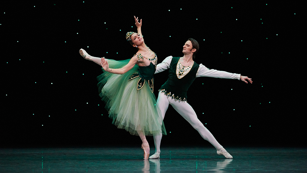 Sasha Mukhamedov and Aaron Robison in George Balanchine's Emeralds. Photo by Eric Tomasson.