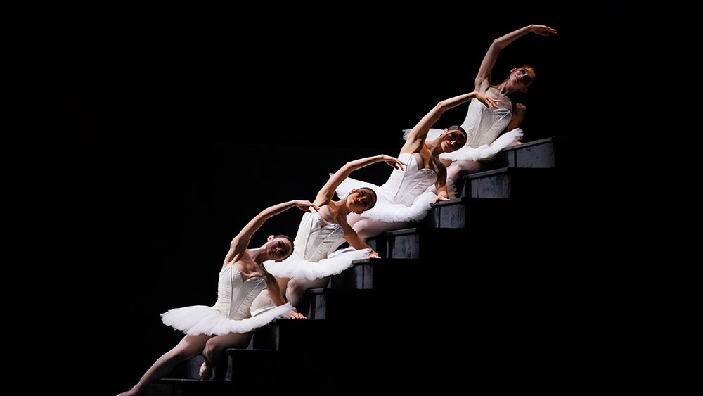 Artists of the Ballet in Suite en Blanc.
