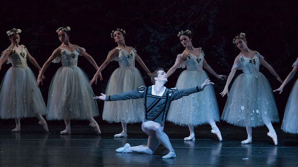 Harrison James with Artists of the Ballet in Giselle.