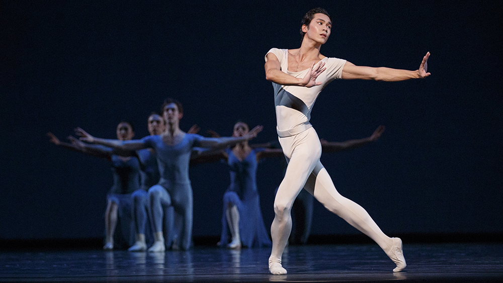 Naoya Ebe with Artists of the Ballet in Opus 19/The Dreamer. Photo by Bruce Zinger.