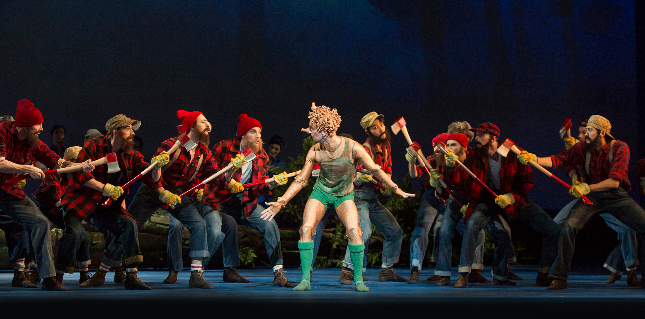 Jack Bertinshaw with Artists of the Ballet in Pinocchio. Photo by Aleksandar Antonijevic.